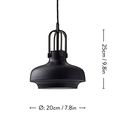 &Tradition SC6 Copenhagen pendant light, matt black/bronzed brass suspension