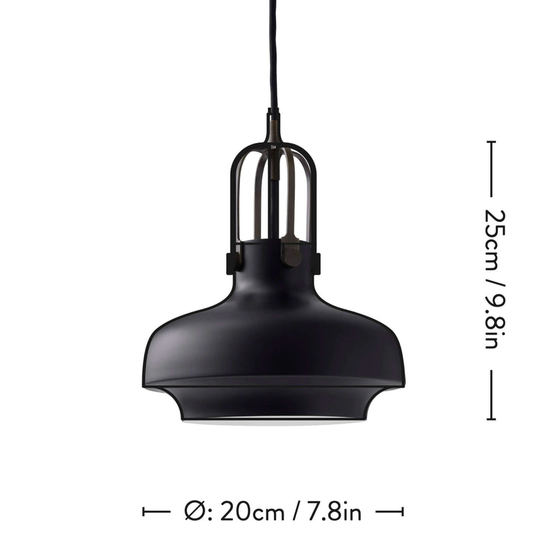 &Tradition SC6 Copenhagen pendant light, matt black/bronzed brass suspension