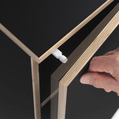 Alwin's Room&Board Extendable Table Sideboard , Super Matt Black/Vintage Oak