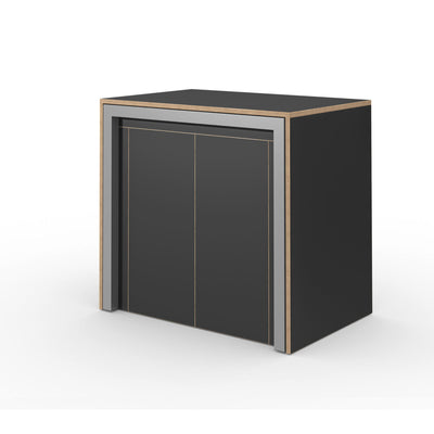 Alwin's Room&Board Extendable Table Sideboard , Super Matt Black/Vintage Oak