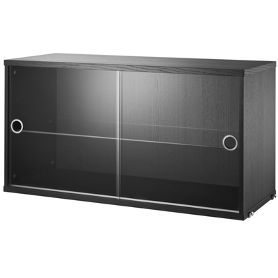 String Display Cabinet with Sliding Glass Doors W78xD30cm