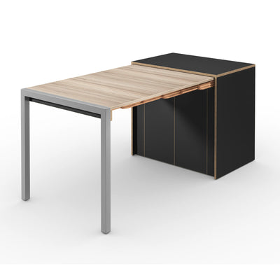 Alwin's Room&Board Extendable Table Sideboard , Super Matt Black/Vintage Oak