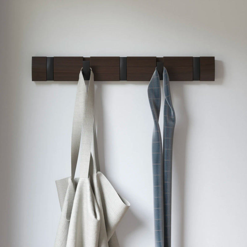 Umbra Flip 5 wall hook, black/walnut