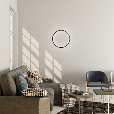 Noxu Design Chūkū Ring wall lamp (50cmø), black