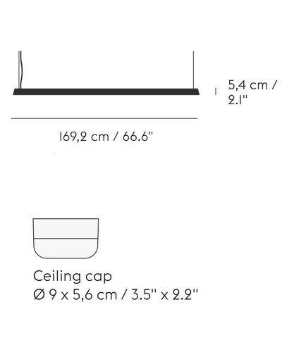 Muuto Linear pendant lamp, black (169.2 cm)