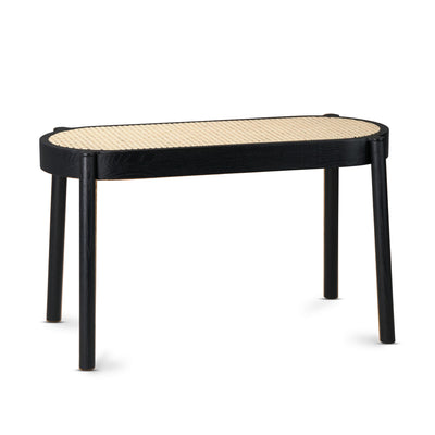 Northern Pal bench, wickerwork/black (80 cm)