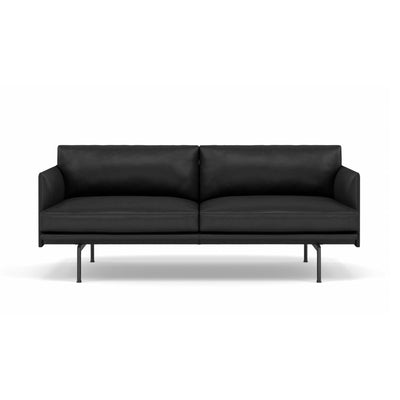 Muuto Outline Sofa 2-Seater, RefineLeatherBlack/Black w170xd84xh71cm