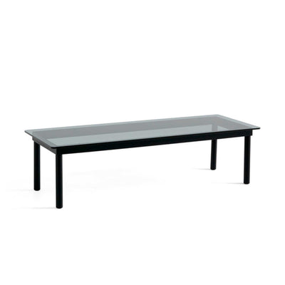 HAY Kofi coffee table with glass top (140x50 cm), black/grey tinted glass