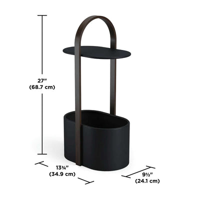 Umbra Bellwood side table w. storage and cable management, Black