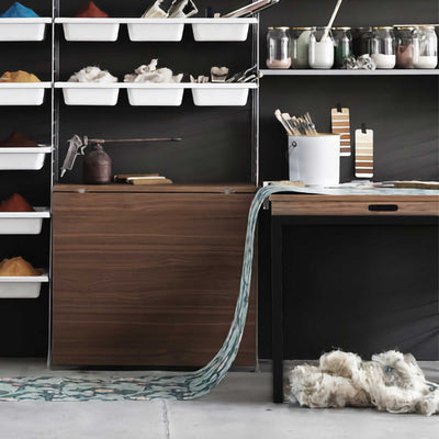 String Folding Table, walnut/black