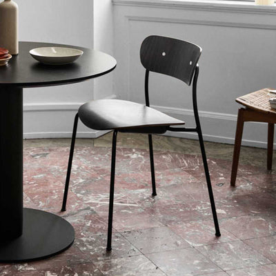 &Tradition Pavilion AV1 chair, black lacquered oak/black/matt brass