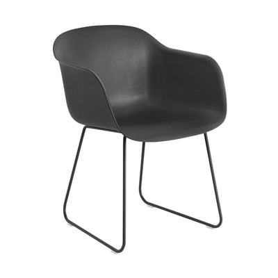Muuto Fiber armchair sled base, black/black