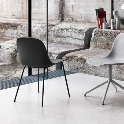 Muuto Fiber Tube Base side chair, black/black