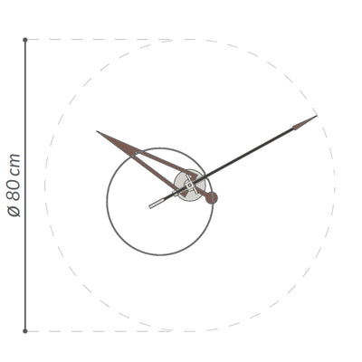 Nomon Cris N Wall Clock , Chrome-Black-Walnut