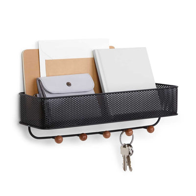 Umbra Estique key hook & organizer, black/walnut