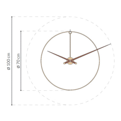 Nomon New Anda Wall Clock , Brass-Walnut