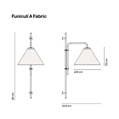 Marset Funiculi Fabric wall lamp, white/black