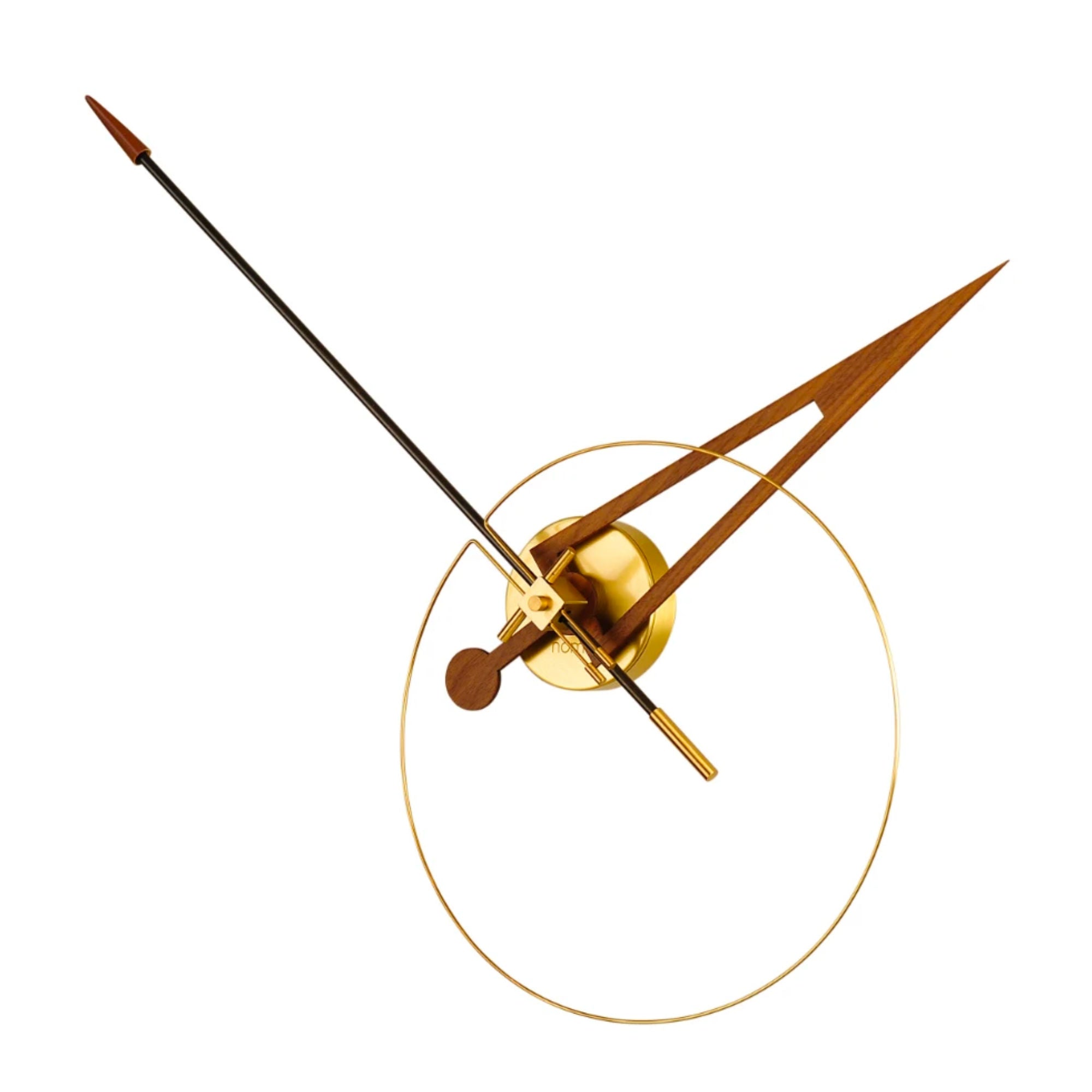 Nomon Cris N Wall Clock, brass/black/walnut