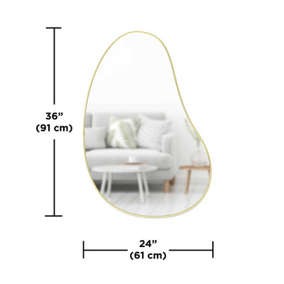 Umbra Hubba Pebble wall mirror 60x90, brass