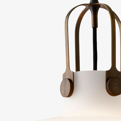 &Tradition SC6 Copenhagen pendant light, opal glass/bronzed brass