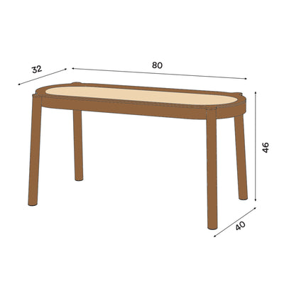 Northern Pal bench, Smoked Oak