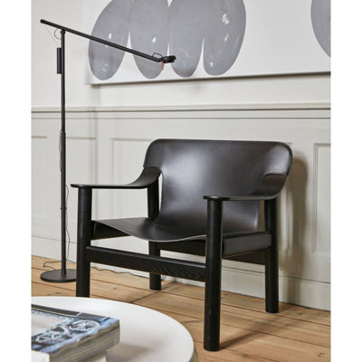 Hay Bernard Lounge Chair , Black Matt Lacquered Oak/Black Leather