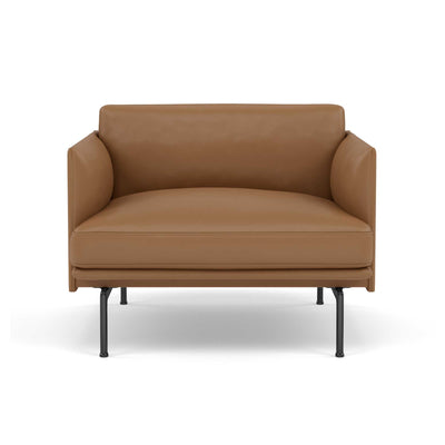 Muuto Outline Chair Black Base, RefineLeatherCognac w88xd86xh71cm