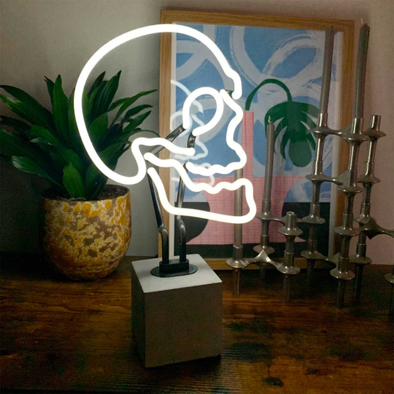 Locomocean Neon table lamp, skull