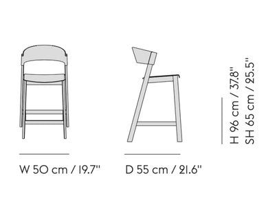 Muuto Cover Counter Stool, black (65 cm)