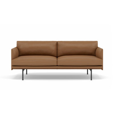 Muuto Outline 2-Seater sofa, cognac leather/black