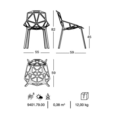 Magis Chair One Stacking Chair, grey