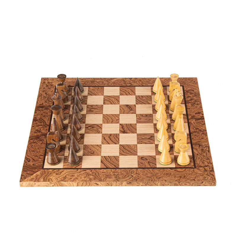 Manopoulos Walnut Burl Chess Set