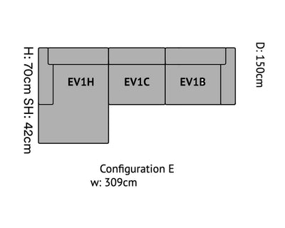 &Tradition Develius Sofa Configuration E, velvet 1 forest
