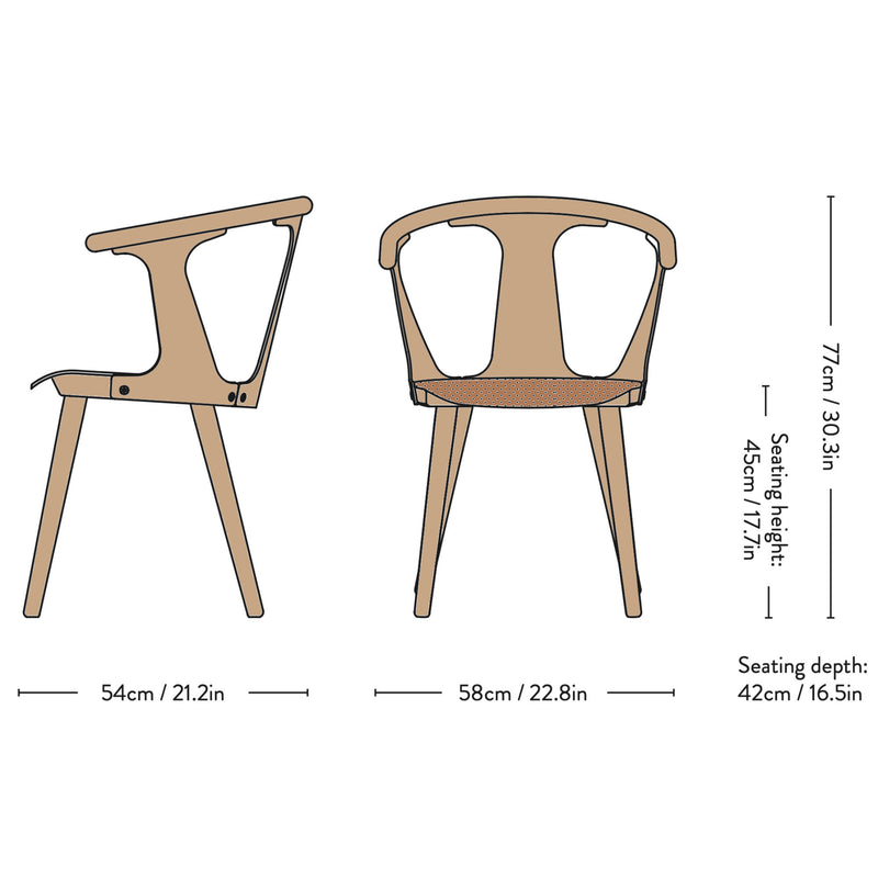 &Tradition SK2 In Between Chair , Cognac250 - White Oiled Oak