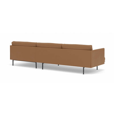 Muuto Outline Sofa chaise longue Right, RefineLeatherCognac/Black w263xd142xh71cm