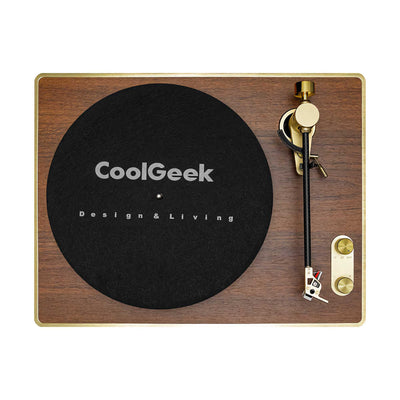 CoolGeek Bluetooth Vinyl Record Speaker, Walnut
