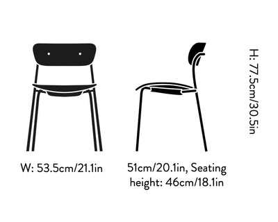 &Tradition Pavilion AV1 chair, black lacquered oak/black/matt brass