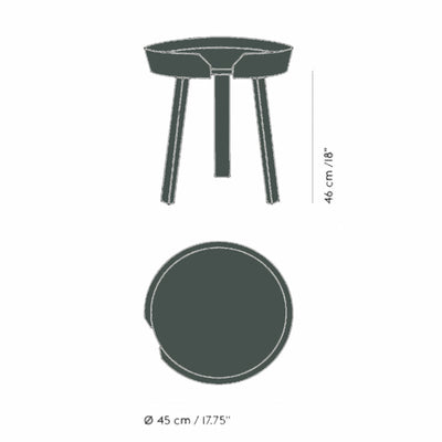 Muuto Around Ø45 coffee table, dark green