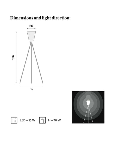 Northern Oslo wood floor lamp, black/black