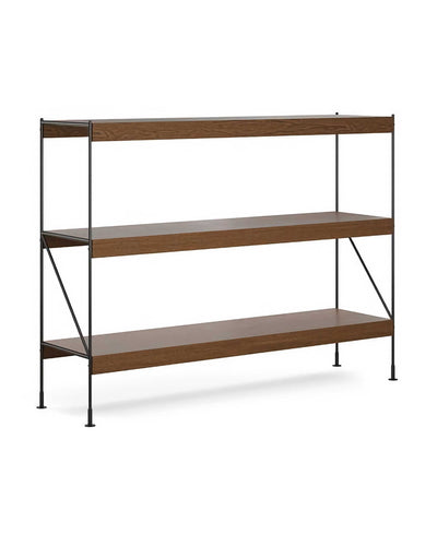 Audo Zet storage system, dark stained oak/black (H114 cm)