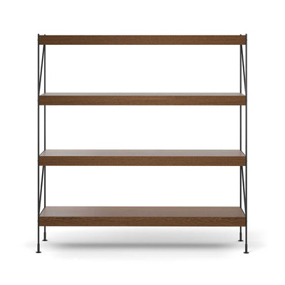 Audo Zet storage system, dark stained oak/black (H158 cm)