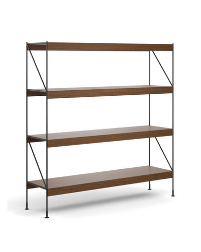 Audo Zet storage system, dark stained oak/black (H158 cm)