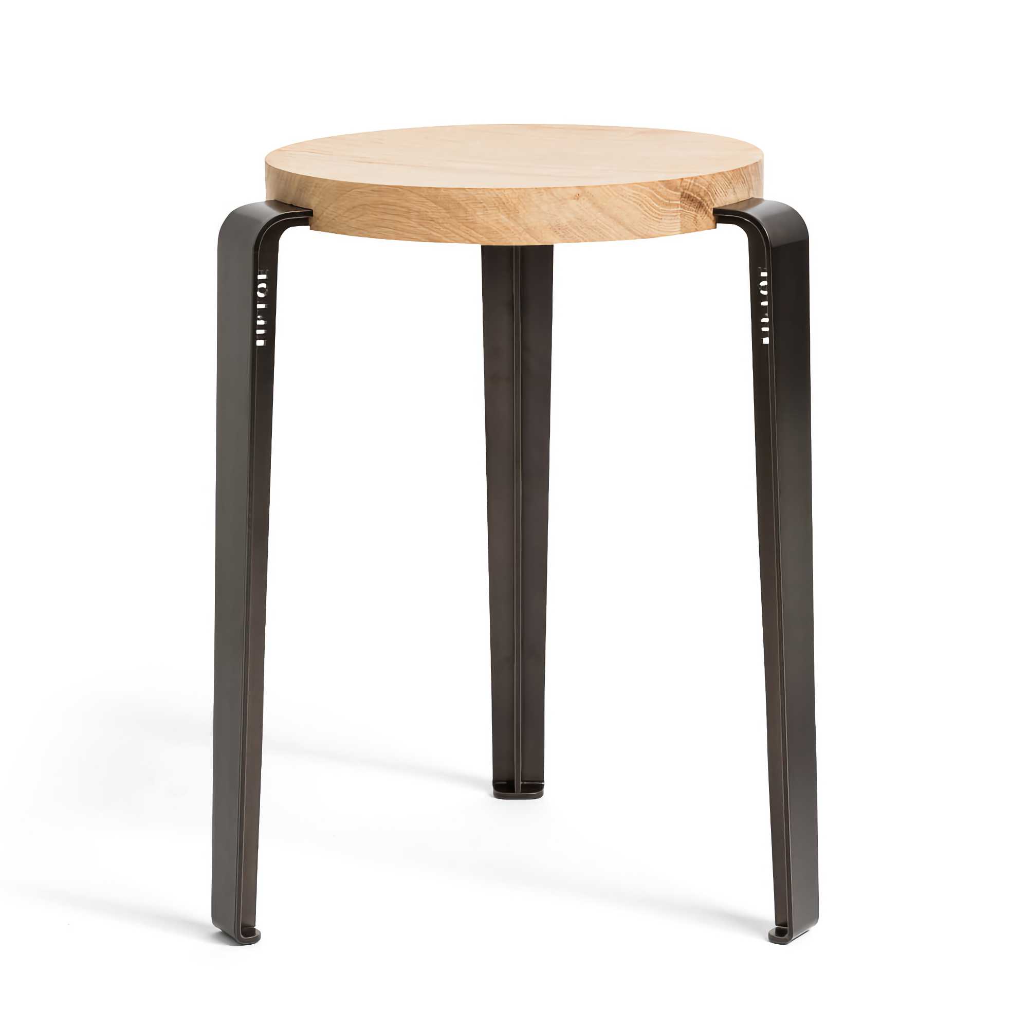 Tiptoe LOU stool, dark steel/oak (45cm)