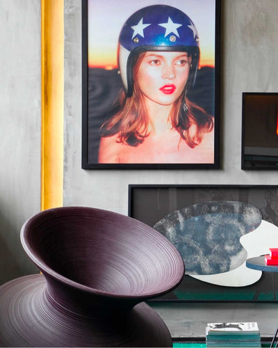 Magis Spun lounge chair, dark purple (outdoor)