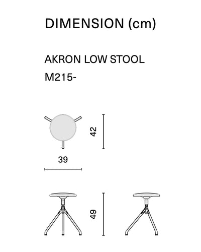District Eight Akron low stool, umber leather