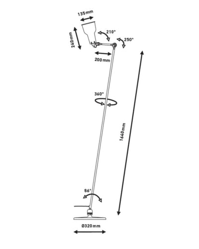 DCW editions Lampe Gras N230 floor lamp, black/black