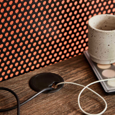 Northern Shelter work desk, black/smoked oak top