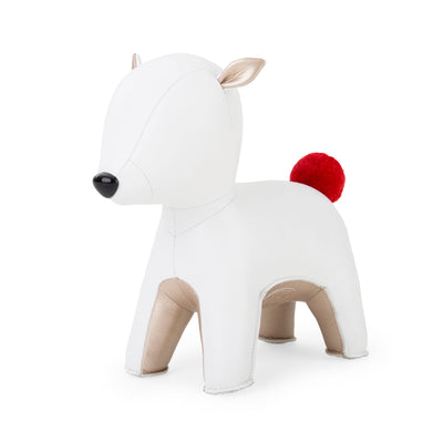 Zuny Bookend Red Pom Pom Deer Pipi, white/pearl gold
