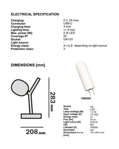 Brokis Ivy Battery Table Lampee, pink/white