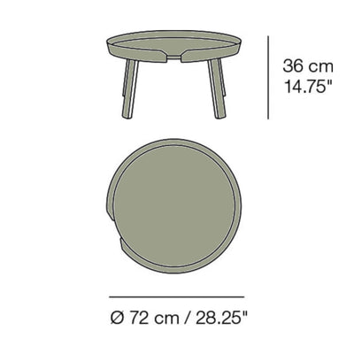 Muuto Around Ø72 coffee table, dusty green
